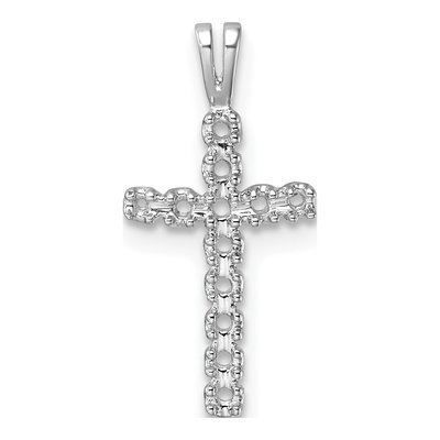 14K White Gold Latin Cross Pendant Mounting