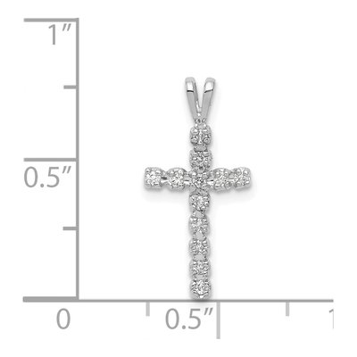 14K White Gold Diamond Latin Cross Pendant – view 3