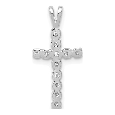 14K White Gold Diamond Latin Cross Pendant – view 4
