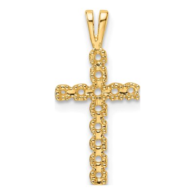14K Yellow Gold Latin Cross Pendant Mounting