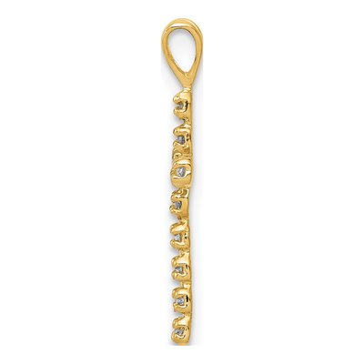 14K Yellow Gold 1/8 ct tw Diamond Latin Cross Pendant – view 2