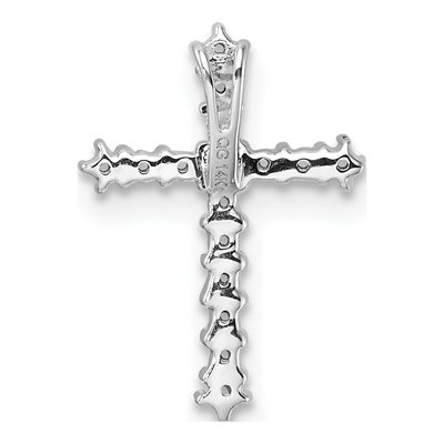 14K White Gold Diamond Cross Pendant Mounting – view 4