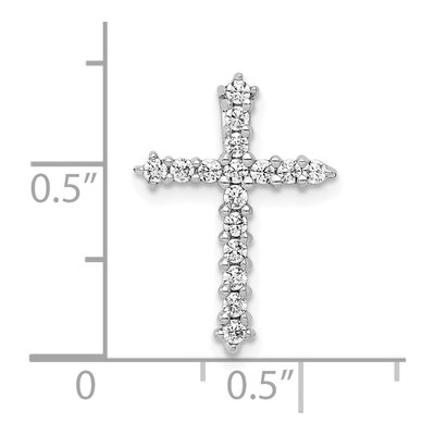 14K White Gold 1/4 ct tw Diamond Cross Slide Pendant – view 4