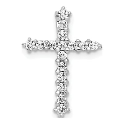 14K White Gold 1/4 ct tw Diamond Cross Slide Pendant