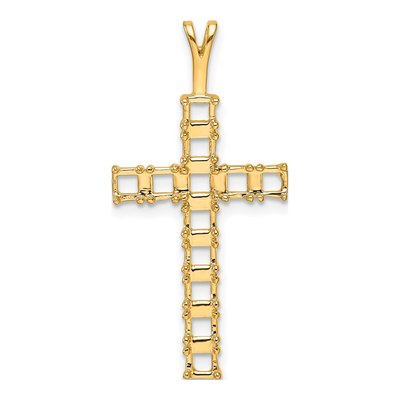 14K Yellow Gold Latin Cross Pendant Mounting