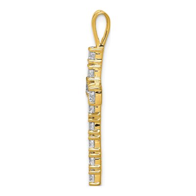 14K Yellow Gold 1.25 ct tw Diamond Latin Cross Pendant – view 2