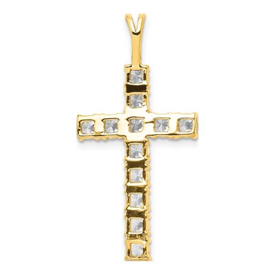 14K Yellow Gold 1.25 ct tw Diamond Latin Cross Pendant – view 3