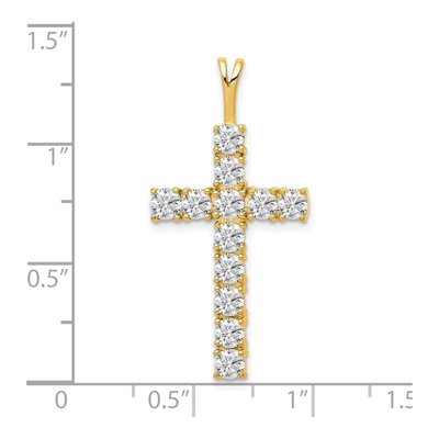 14K Yellow Gold 1.25 ct tw Diamond Latin Cross Pendant – view 4