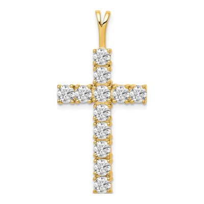 14K Yellow Gold 1.25 ct tw Diamond Latin Cross Pendant
