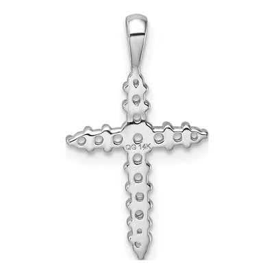 14K White Gold Diamond Cross Pendant Mounting – view 4