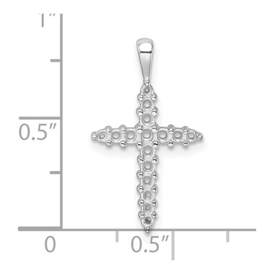 14K White Gold Diamond Cross Pendant Mounting – view 5