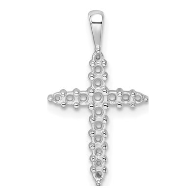 14K White Gold Diamond Cross Pendant Mounting