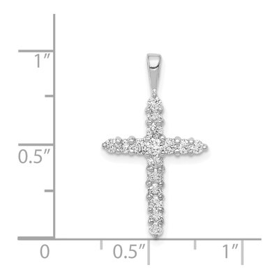 14K White Gold 1/2 ct tw Diamond Cross Pendant – view 4