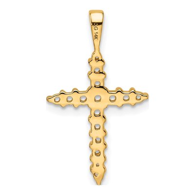 14K Yellow Gold Diamond Cross Pendant Mounting – view 4