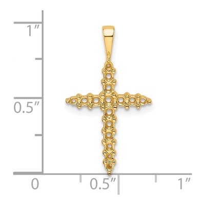 14K Yellow Gold Diamond Cross Pendant Mounting – view 5