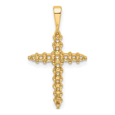 14K Yellow Gold Diamond Cross Pendant Mounting