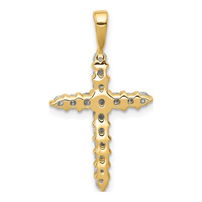 14K Yellow Gold 1/2 ct tw Diamond Cross Pendant – view 4
