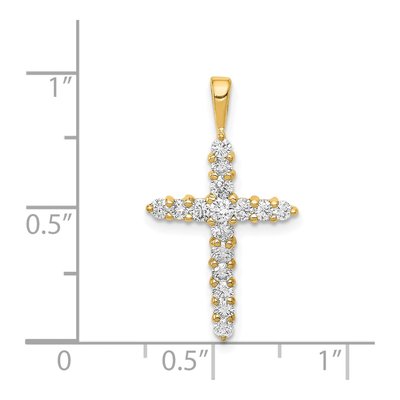 14K Yellow Gold 1/2 ct tw Diamond Cross Pendant – view 5