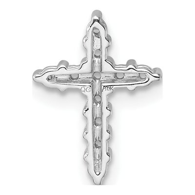 10K White Gold Diamond Cross Pendant Mounting – view 4