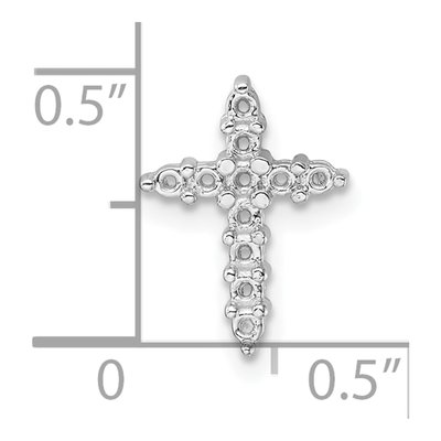 10K White Gold Diamond Cross Pendant Mounting – view 5