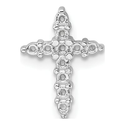 10K White Gold Diamond Cross Pendant Mounting
