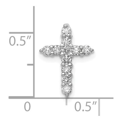 10K White Gold 1/3 ct tw Diamond Cross Slide Pendant – view 3
