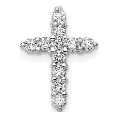 10K White Gold 1/3 ct tw Diamond Cross Slide Pendant