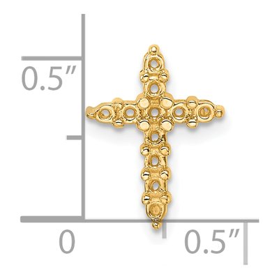 10K Yellow Gold Diamond Cross Pendant Mounting – view 5