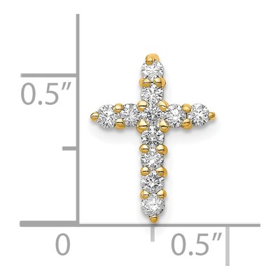10K Yellow Gold 1/3 ct tw Diamond Cross Slide Pendant – view 2