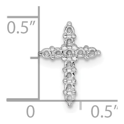 14K White Gold Diamond Cross Slide Pendant Mounting – view 5