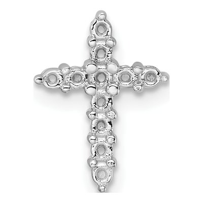 14K White Gold Diamond Cross Slide Pendant Mounting