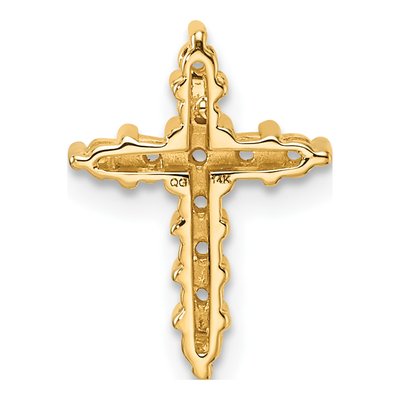 14K Yellow Gold Diamond Cross Slide Pendant Mounting – view 4