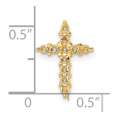 14K Yellow Gold Diamond Cross Slide Pendant Mounting – view 5