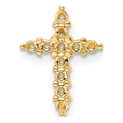 14K Yellow Gold Diamond Cross Slide Pendant Mounting