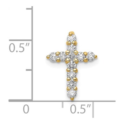 14K Yellow Gold 1/3 ct tw Diamond Cross Slide Pendant – view 4