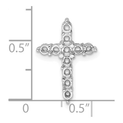14K White Gold Cross Slide Pendant Mounting – view 5