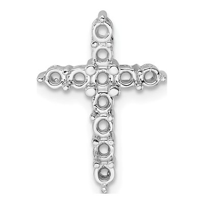14K White Gold Cross Slide Pendant Mounting