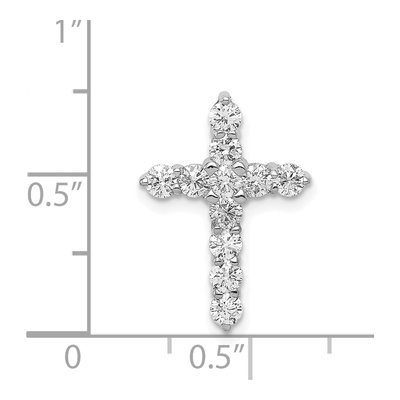 14K White Gold 3/4 ct tw Diamond Cross Slide Pendant – view 3