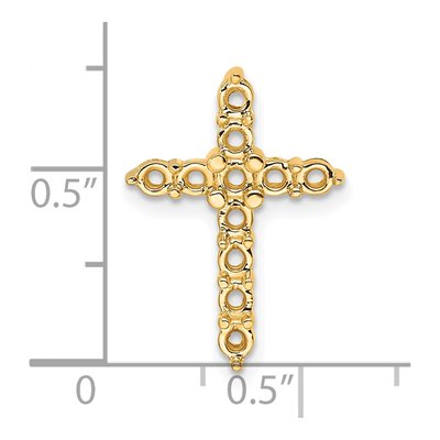 14K Yellow Gold Cross Slide Only Pendant Mounting – view 5