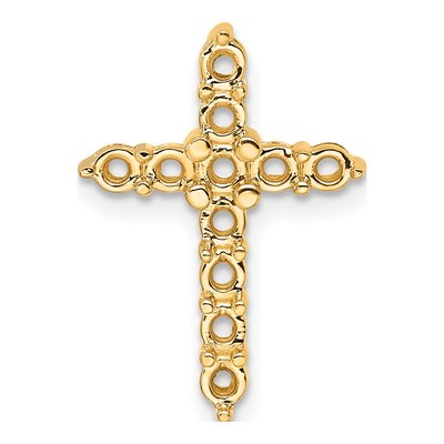 14K Yellow Gold Cross Slide Only Pendant Mounting
