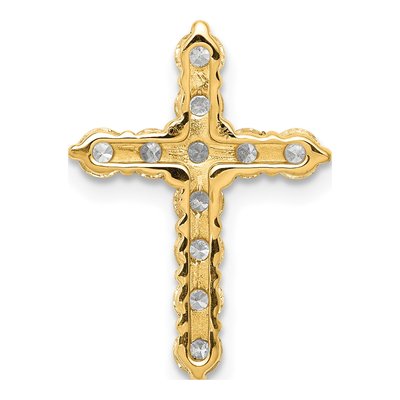 14K Yellow Gold 3/4 ct tw Diamond Cross Slide Pendant – view 3