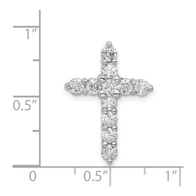 14K White Gold 1 ct tw Diamond Cross Slide Pendant – view 3