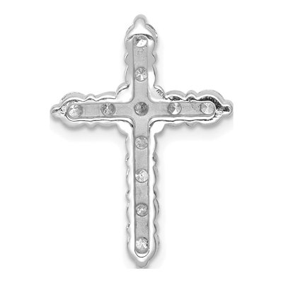 14K White Gold 1 ct tw Lab-Grown Diamond Cross Slide Pendant – view 4