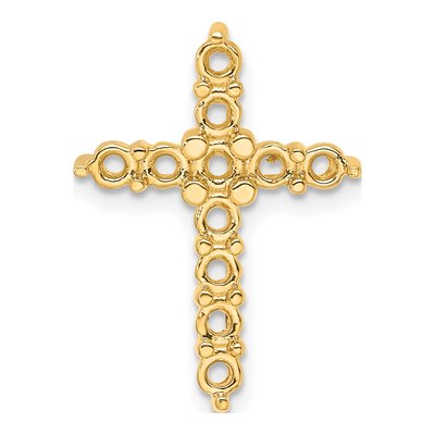 14K Yellow Gold 1 ct tw Cross Slide for Diamonds Pendant Mounting