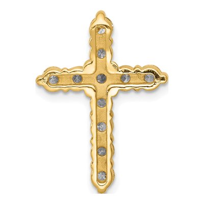 14K Yellow Gold 1 ct tw Diamond Cross Slide Pendant – view 3