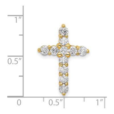 14K Yellow Gold 1 ct tw Diamond Cross Slide Pendant – view 4