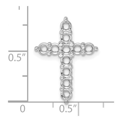 14K White Gold Cross Pendant Mounting – view 5