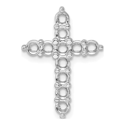14K White Gold Cross Pendant Mounting