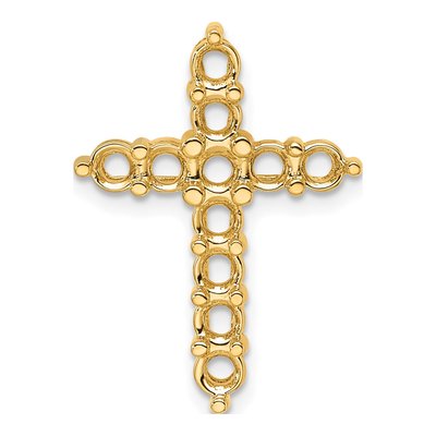 14K Yellow Gold 1 1/4 ct tw Cross for Diamonds Pendant Mounting