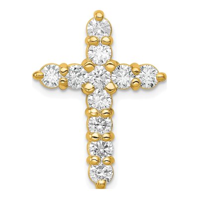 14K Yellow Gold 1.25 ct tw Diamond Cross Slide Pendant